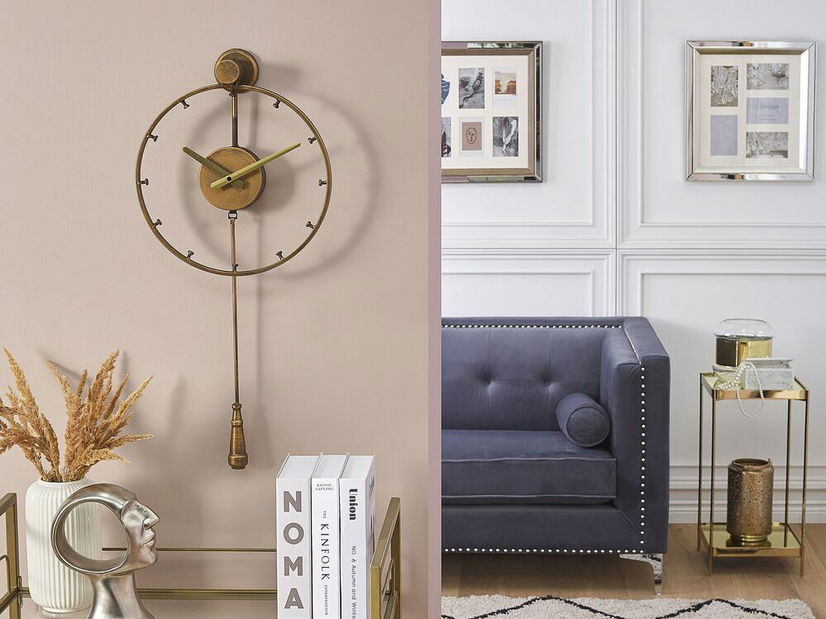 Zidni sat EMIN (zlatna)