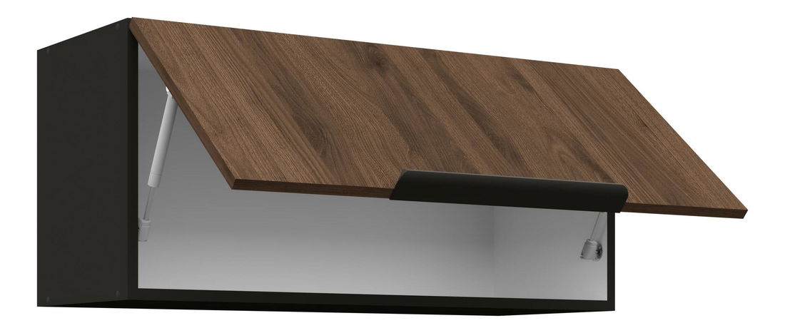 Horná kuchynská skrinka Manana 80 GU 36 1F (korpus: čierna matná + front: orech okapi)