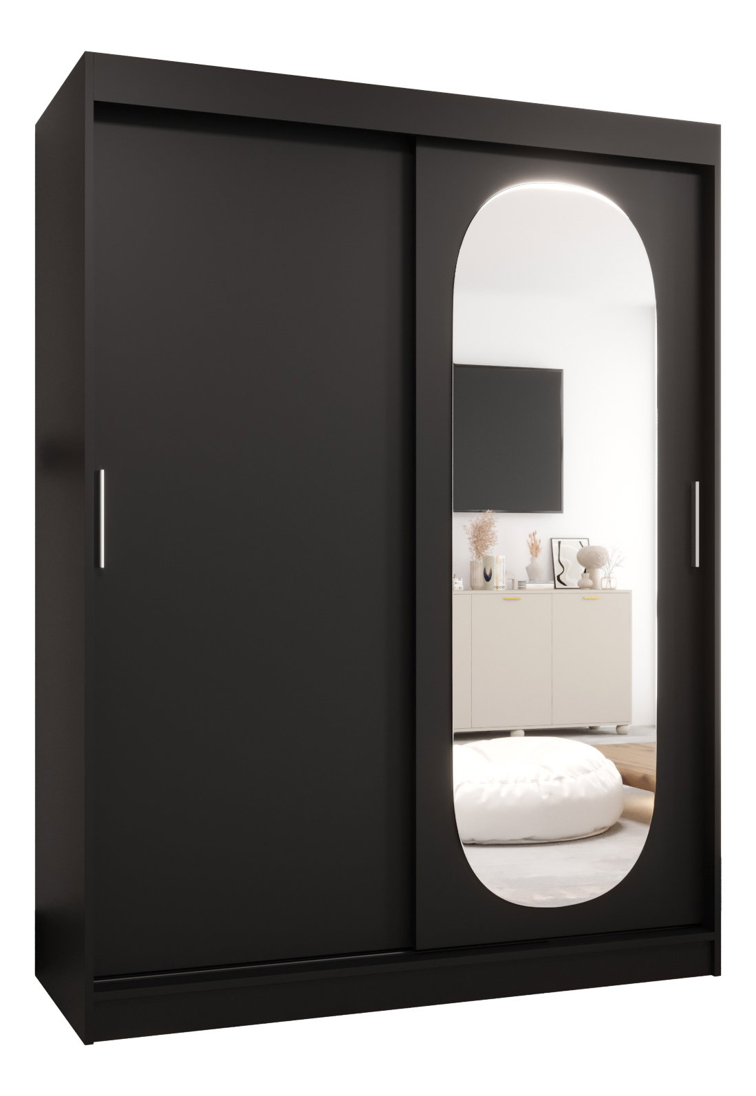 Šatníková skriňa 150 cm Ronny (čierna)