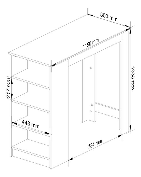 Masă tip bar Hamza (alb)