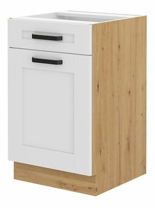 Dulap inferior bucătărie Lucid 50 D 1F 1S (stejar artisan + alb)