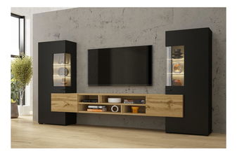 Nappali fal Cobie Typ 10 (fekete + wotan tölgy)