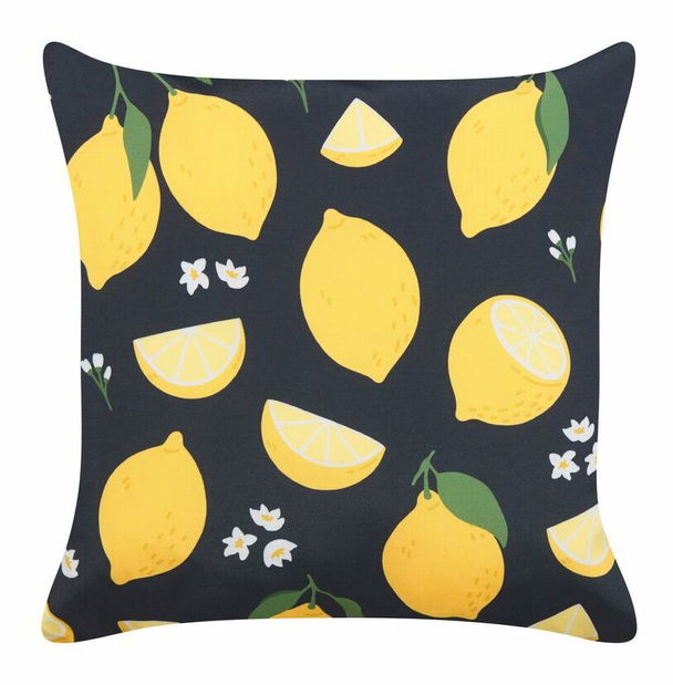 Sada 2 ozdobných vankúšov 45 x 45 cm Orchidea (čierna)