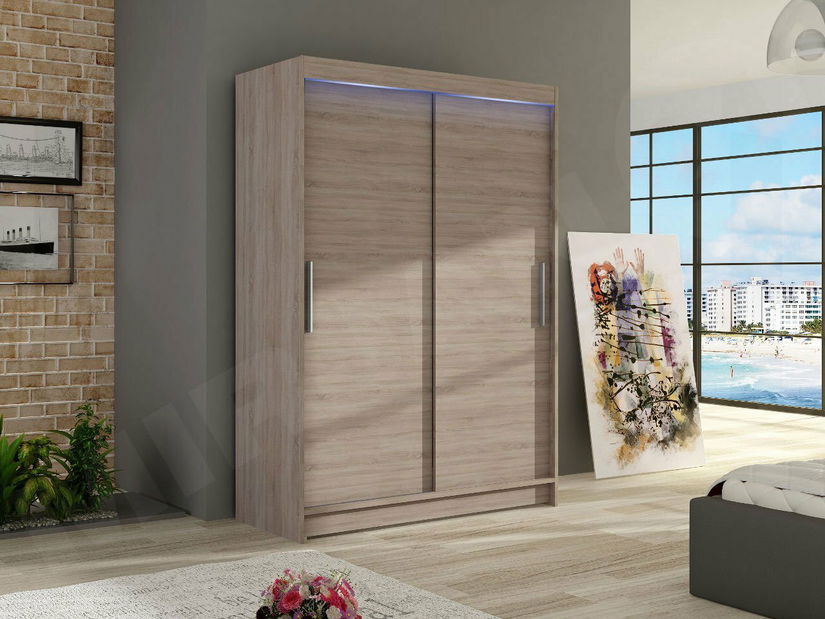 Ormar za garderobu Avela I (trufel) (led rasvjeta rgb šareno)