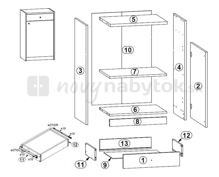 Skrinka BRW Lendi KOM1D1S