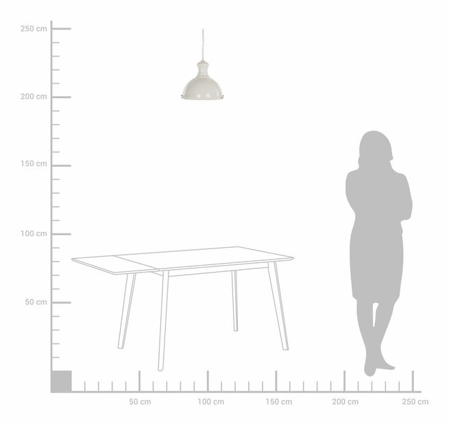 Lampă cu pandantiv Didi (alb crem)