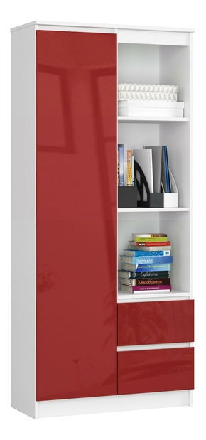 Regál Rehana (biela + červený lesk)