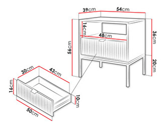 Nočný stolík  MS54 Milan (Biela)