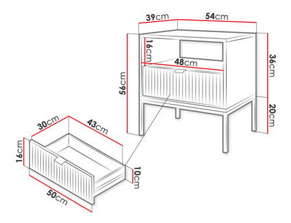 Nočný stolík MS54 Milan (Biela)