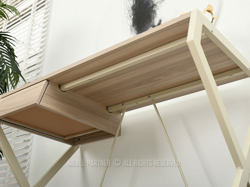 PC stolík Desiguo (popolaváo béžová + krémová)