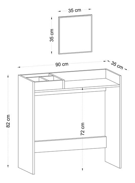 Măsuță de toaletă Aliex 1 (stejar)
