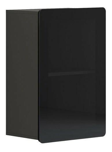 Vitrína na stenu BRW Possi Light SFW1W/8/5 (sivý wolfram) (s osvetlením)