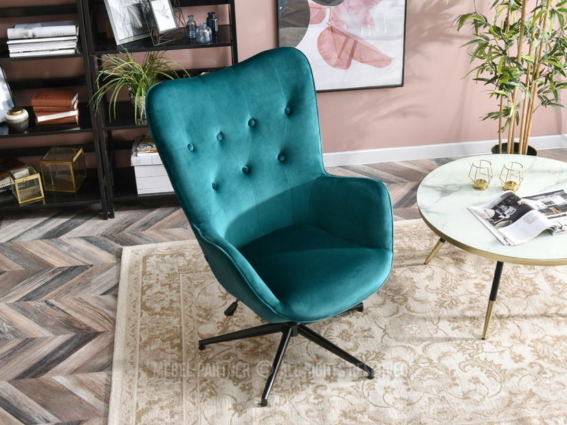 Kreslo Truni (tyrkysová + čierna)