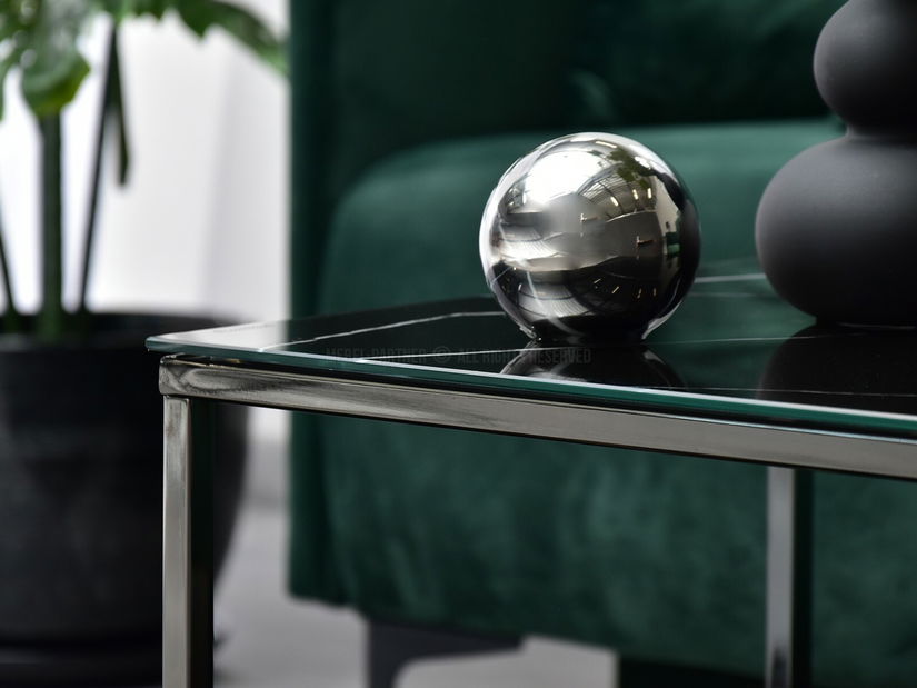 Konferenčný stolík Bella S (čierny mramor + čierna)