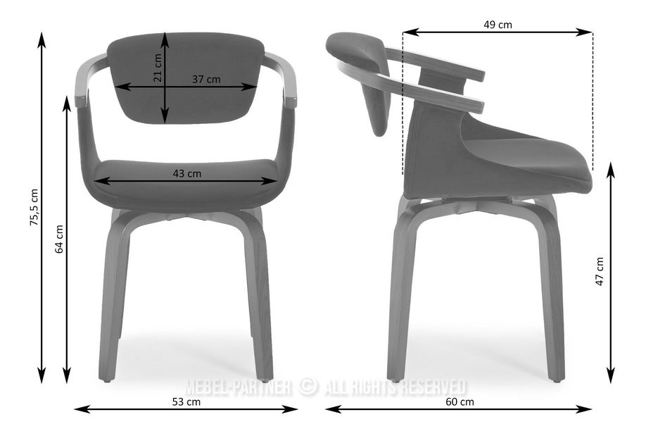 Stolica Max K (crna + orah)