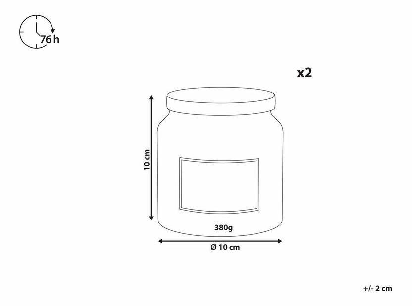 Set 2 buc lumânări parfumate alb ceai/bumbac Arnfinn (maro)