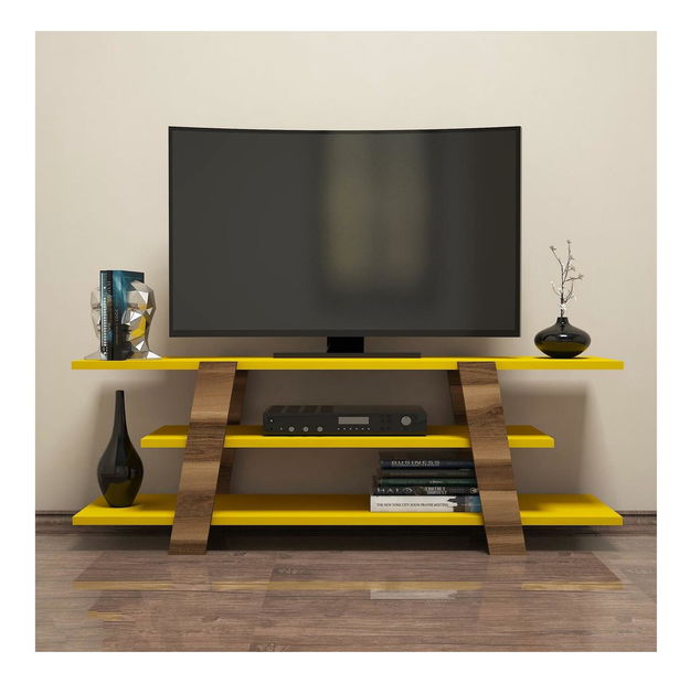 TV asztal Bopubi 2 (dió + sárga)