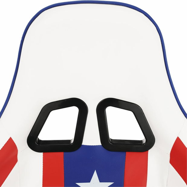 Fotoliu de birou/ gaming Casie (albastru + roșu)