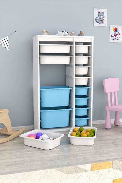 Organizator za igračke Dremonka 6 (bijela + plava)