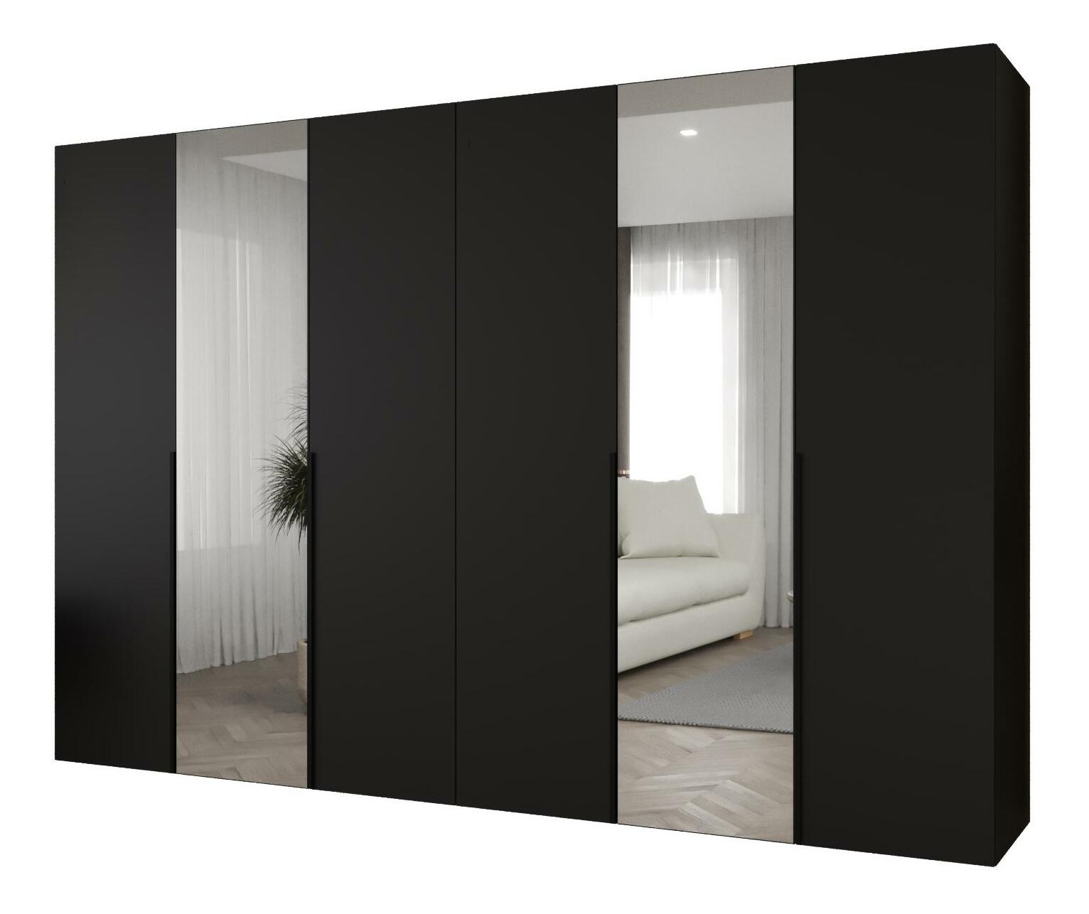 Dulap de haine 300 cm Alice 2 (Negru + Negru)