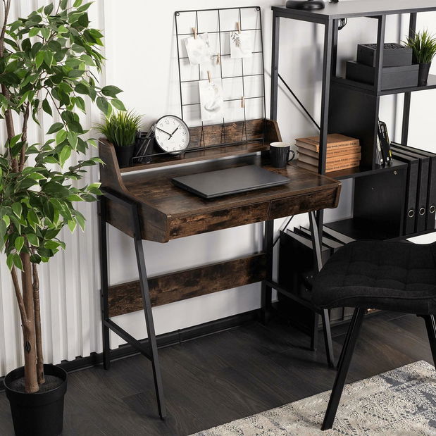 Masă de scris Propulsor (stejar rustic + negru) 