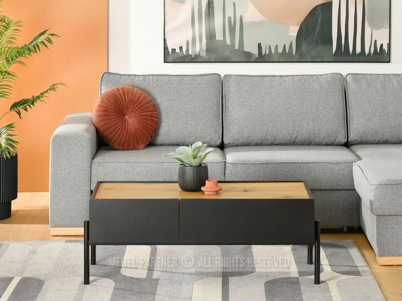 Konferenčný stolík Bertina L (dub + čierna)