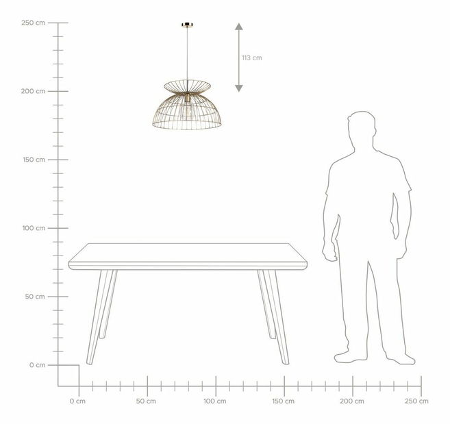 Závesné svietidlo Mahza (mosadzná)