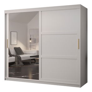 Dulap de haine Riven 2 200 (alb mat) (cu oglindă)