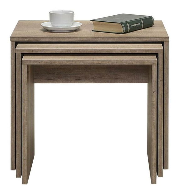 Set 3buc. măsuțe cafea Losuku 2 (nuc deschis)