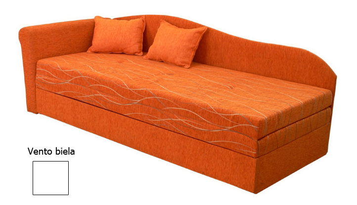 Rozkladacia posteľ (váľanda) 80 až 160 cm Katka (s molitanovým matracom) (vento biela + vento biela) (L) *výpredaj