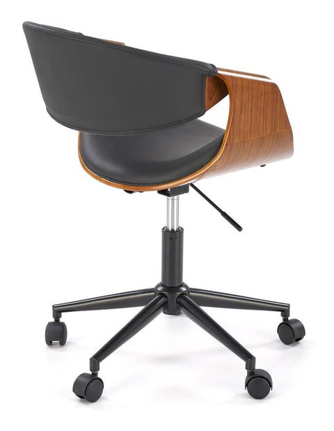 Fotoliu de birou Balbo (negru + nuc)