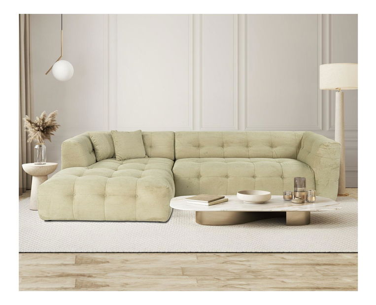 Rohová sedačka Cadellona (L) (zelená)