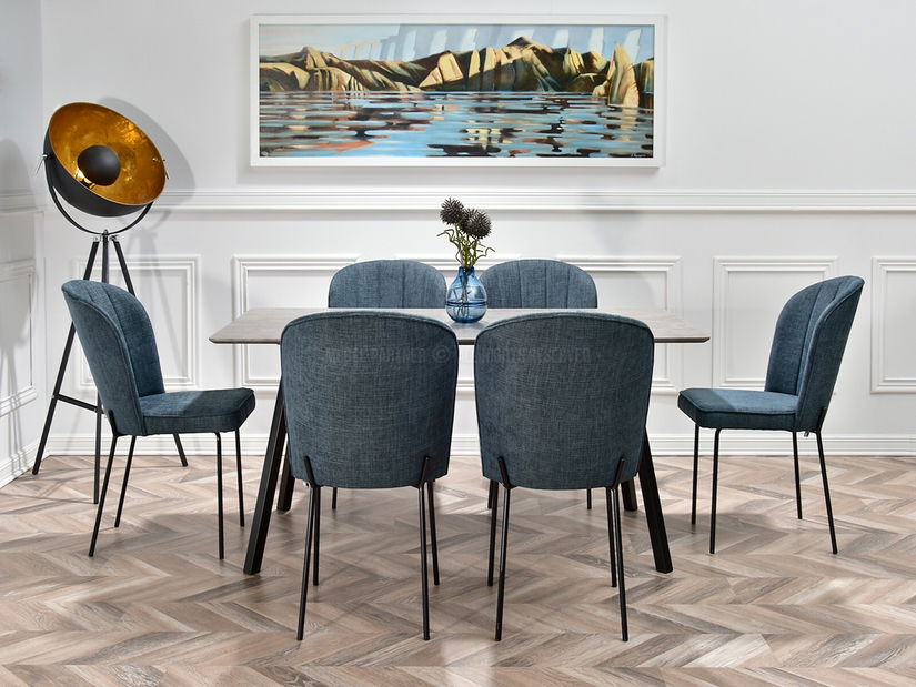 Jedálenská stolička Obrar (sivá + zlatá)