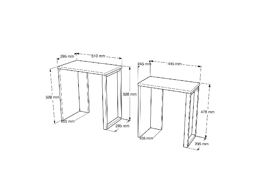 Set 2ks. konferenčných stolíkov Tuviko (orech + dub)
