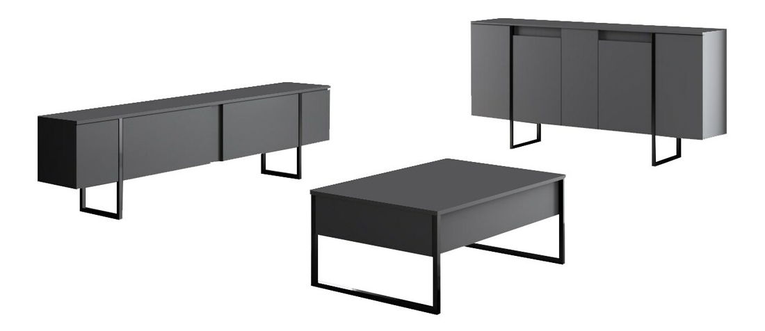 Set mobilier living Luna 1 (negru)