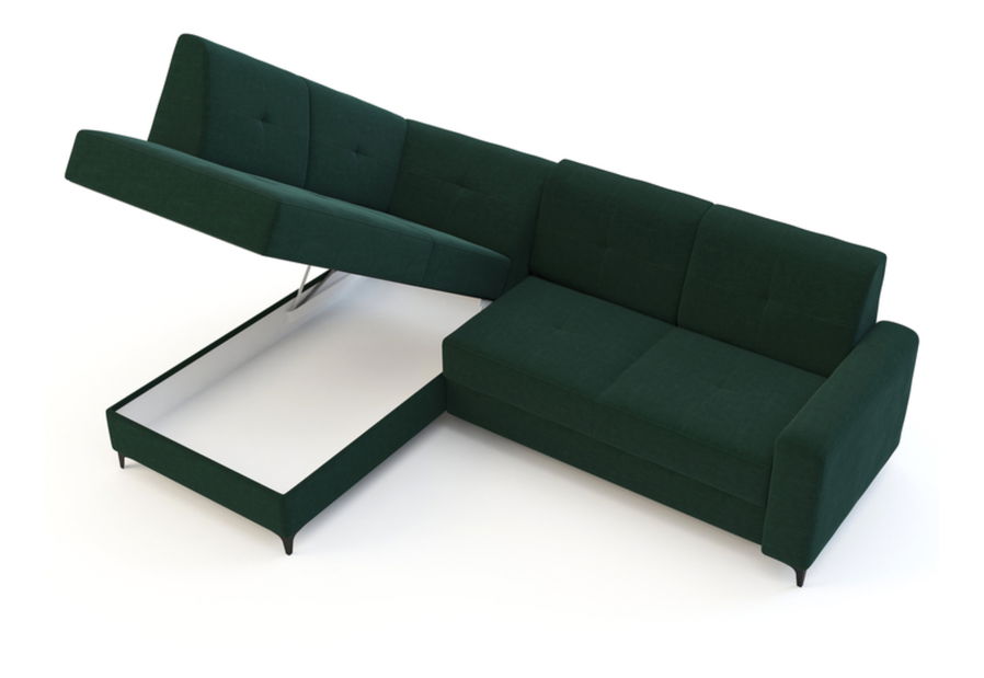 Rohová sedačka Scandal (tmavozelená) (L)