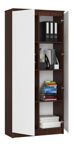 Ormar s policama Rainer II (wenge + bijela)