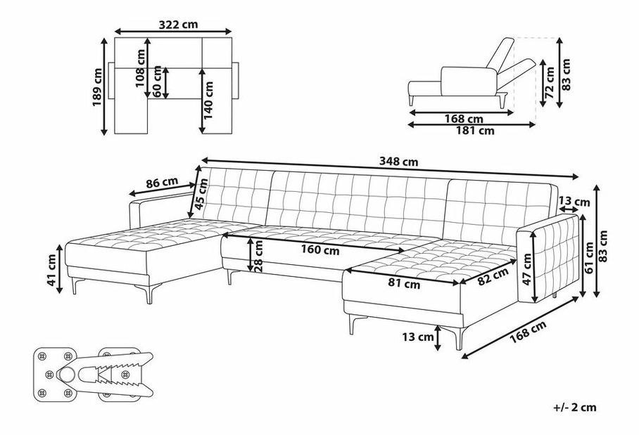 Colțar de grădină Aberlady (gri deschis)