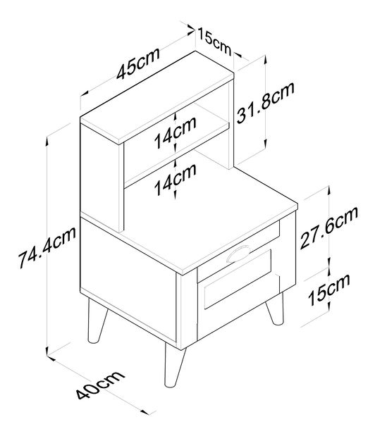 Noptieră Beddy (Alb)