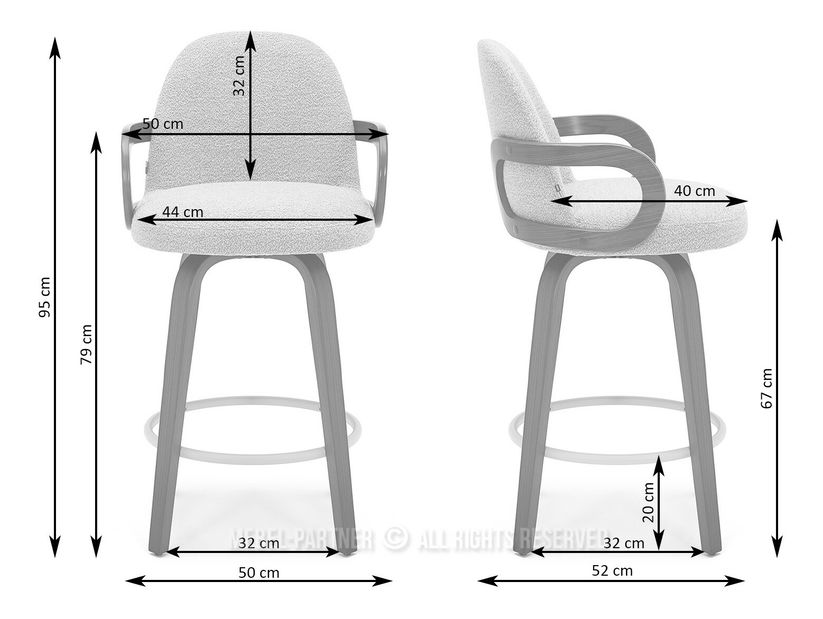 Scaun bar Martindeles (maro)