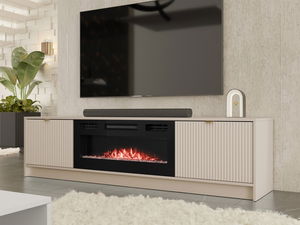 Masă TV cu șemineu electric Rozoma EF (nisipiu bej)