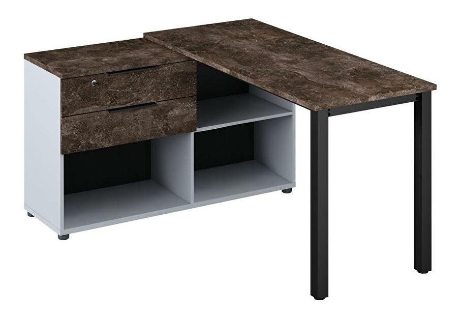 Sarok PC asztal Klodekas 8 (sötét beton + fekete) 