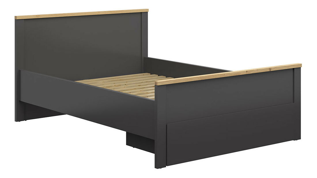 Manželská posteľ 140 cm BRW Hesen LOZ1S/140 (grafit + dub artisan)
