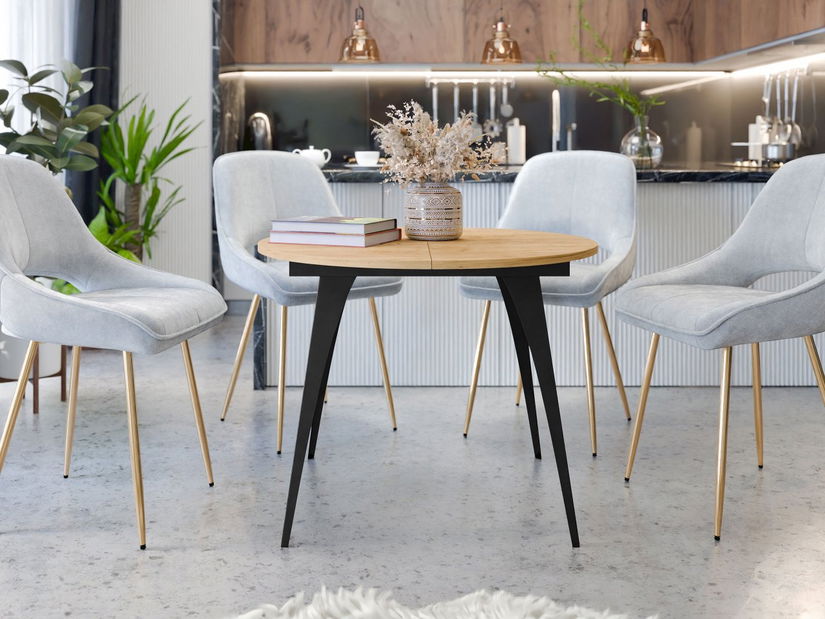 Jedálenský stôl Izzy 100 (čierna + dub craft zlatý)