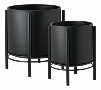 Set de 2 ghivece de flori Florezia 5 (negru)