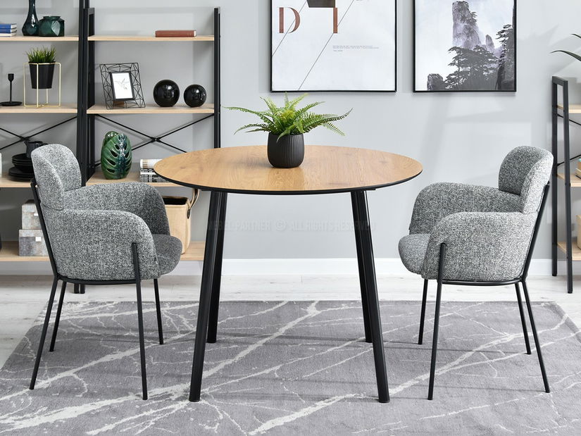 Jedálenský stôl Verda (dub + čierna)