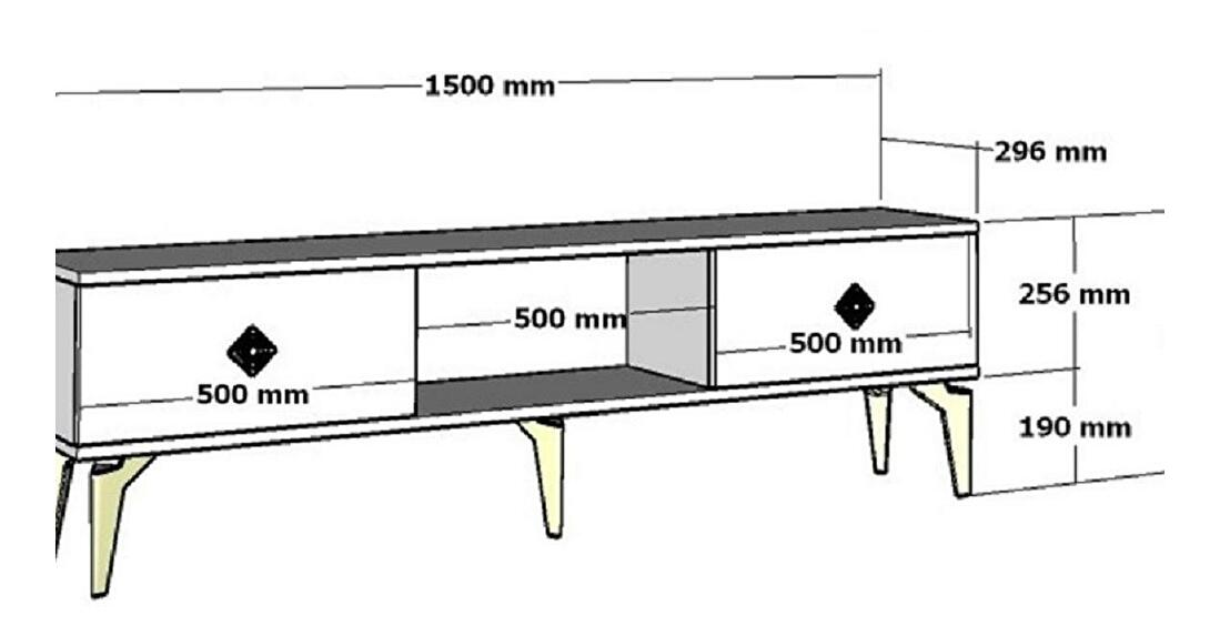 TV asztal/szekrény Kututa 2 (antracit + arany) 