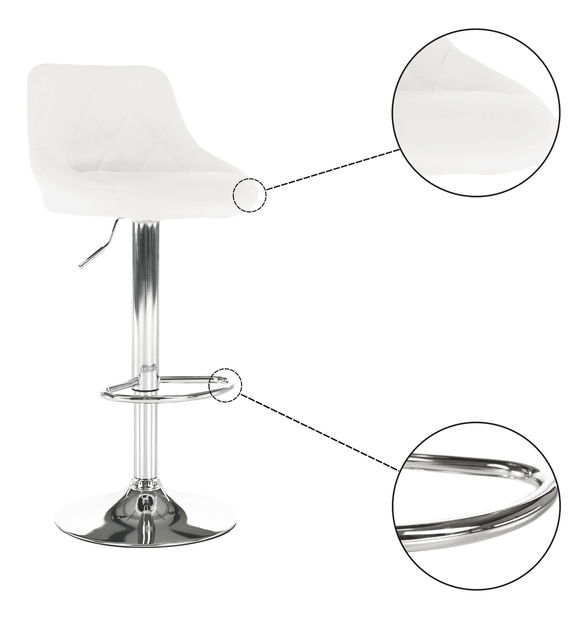 Barová stolička Mariora (biela ekokoža)