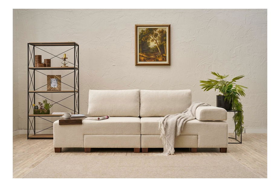 Canapea extensibilă Perenilla C (Crem + Nuc)