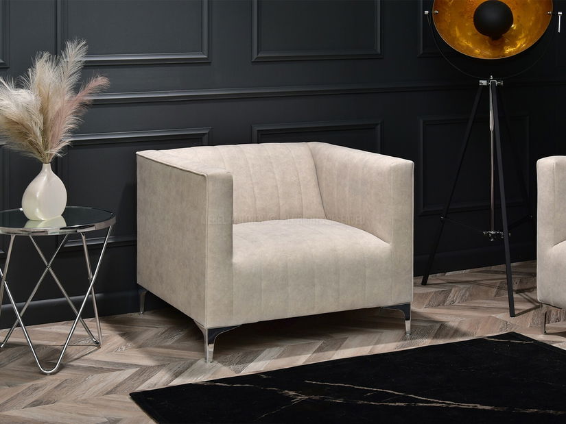 Fotoliu relax Rotundas (nisipiu + crom)